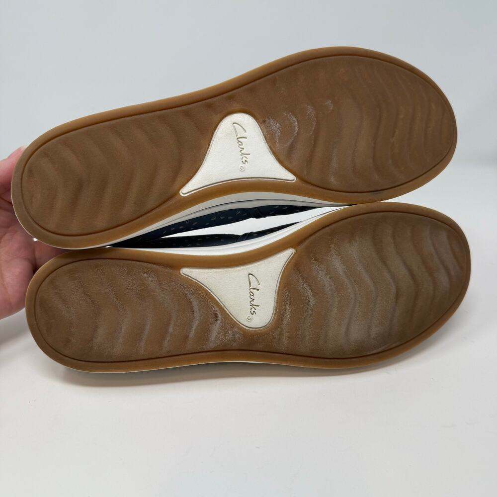 Clarks Cloudstepper Breeze Emily Slip On Shoes Womens 9 Blue Casual Comfort EUC - Picture 9 of 12